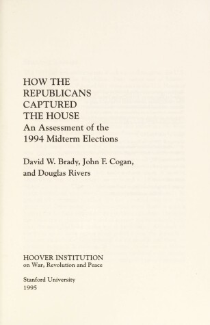 Book cover for How the Republicans Captured the House