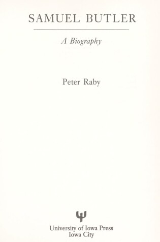 Cover of Samuel Butler: a Biography