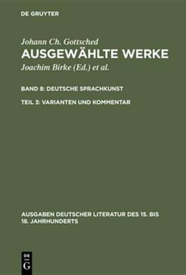 Book cover for Deutsche Sprachkunst. Varianten Und Kommentar