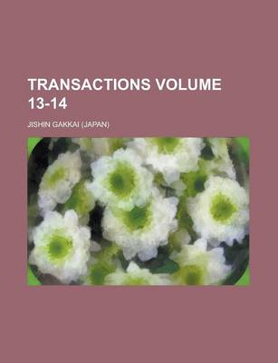 Book cover for Transactions Volume 13-14