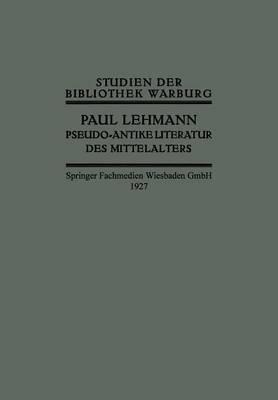 Cover of Pseudo-Antike Literatur Des Mittelalters