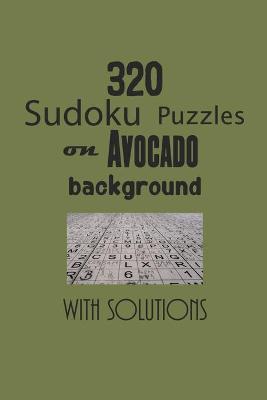 Book cover for 320 Sudoku Puzzles on Avocado background with solutions