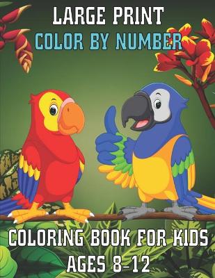 Book cover for Large Print Color By Number Coloring Book For Kids Ages 8-12
