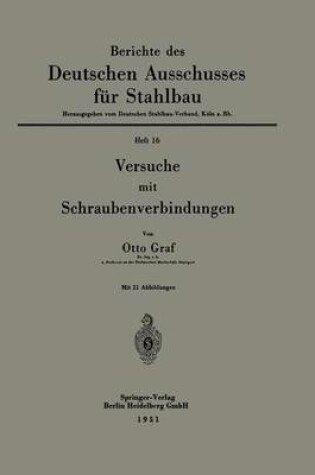 Cover of Versuche Mit Schraubenverbindungen