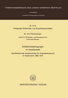 Book cover for Allokationsbedingungen im Arbeitsmarkt