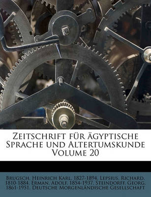 Book cover for Zeitschrift Für Ägyptische Sprache Und Altertumskunde Volume 20