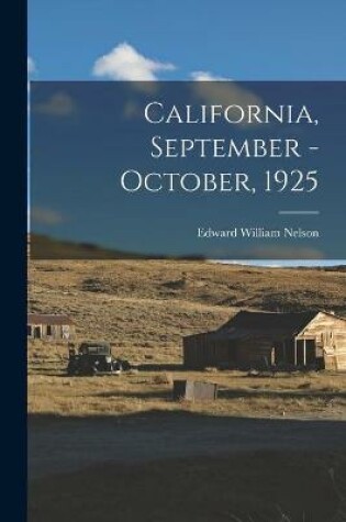 Cover of California, September - October, 1925