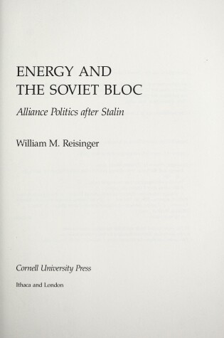 Cover of Energy and the Soviet Bloc