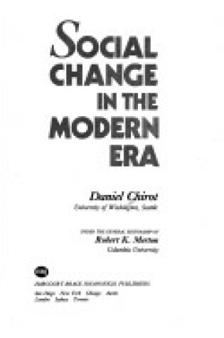 Cover of Chirot Social Change:Modern Era