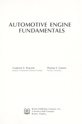 Cover of Automotive Engine Fundamentals