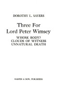 Book cover for Three Complete Lord Peter Wimsey Novels