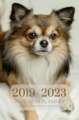 Cover of 2019-2023 Five Year Planner Puppy Dog Gratitude Monthly Schedule Organizer