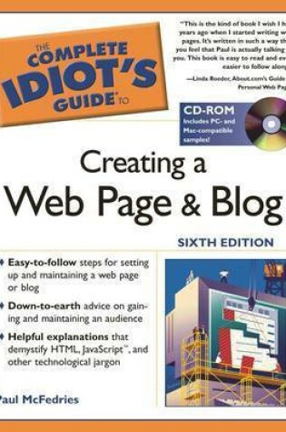 Cover of Complete Idiot's Guide to Creating a Web Page and Blog