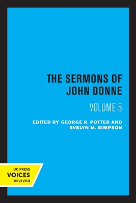 Book cover for The Sermons of John Donne, Volume V