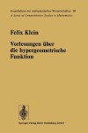 Book cover for Vorlesungen uber die hypergeometrische Funktion