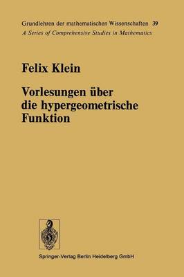 Cover of Vorlesungen uber die hypergeometrische Funktion