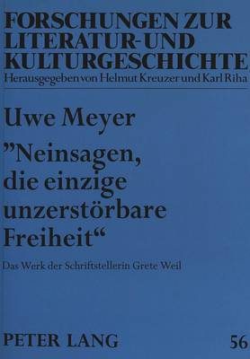 Book cover for -Neinsagen, Die Einzige Unzerstoerbare Freiheit-