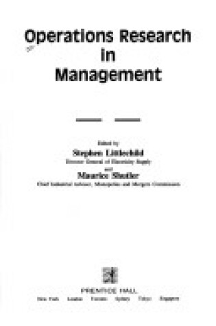 Cover of Operations Research in Management
