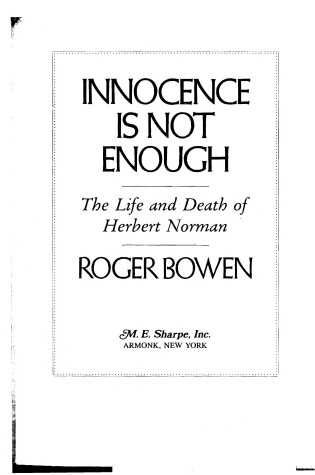 Cover of Innocence is Not Enough: Life and Death of Herbert Norman