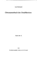 Book cover for Ortsnamenbuch Des Ostalbkreises, Teil I