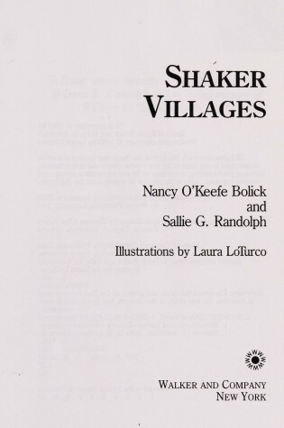 Cover of Shaker Villages