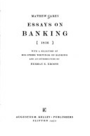 Cover of Essays on Banking