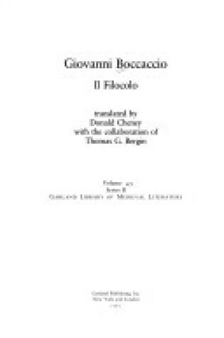 Cover of Giovanni Boccaccio Il Filocolo