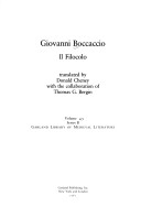 Book cover for Giovanni Boccaccio Il Filocolo