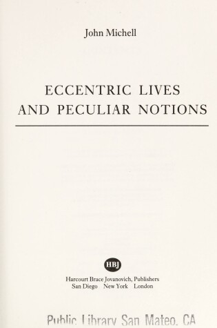 Cover of Eccentric Lives & Peculiar Notions