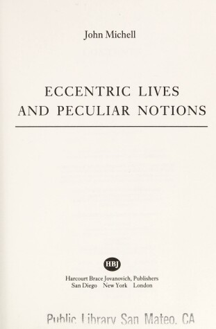 Book cover for Eccentric Lives & Peculiar Notions