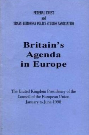 Cover of Britain's Agenda in Europe