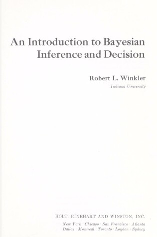 Cover of Introduction to Bayesian Inference and Decision