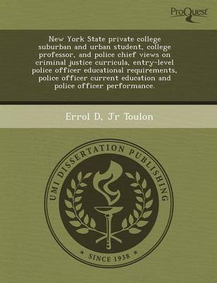 Book cover for New York State Private College Suburban and Urban Student