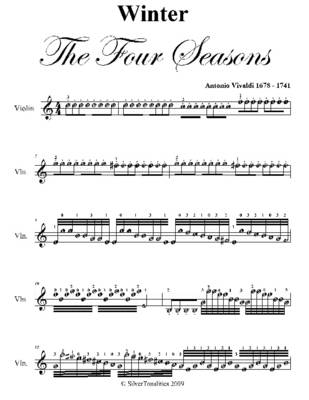 Book cover for Winter Four Seasons Easy Violin Sheet Music PDF