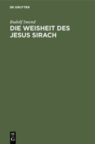 Cover of Die Weisheit des Jesus Sirach