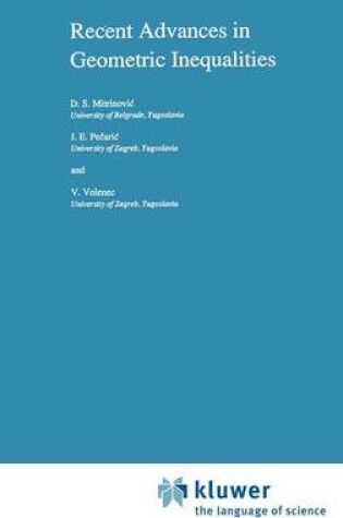 Cover of Recent Advances in Geometric Inequalities