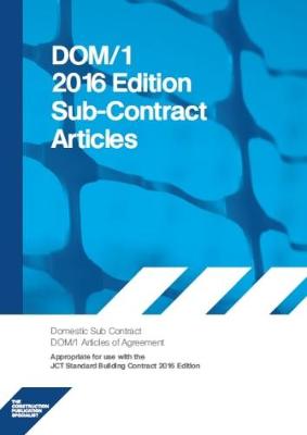 Book cover for DOM1A 2016 DOM1A Domestic Subcontract - Articles of Agreement
