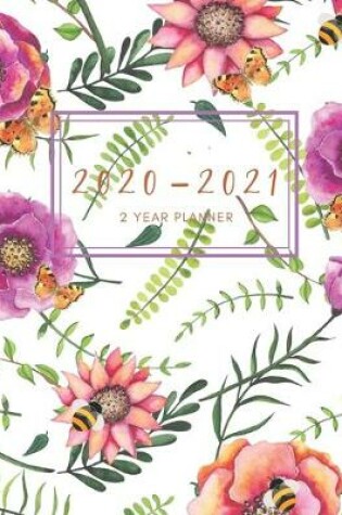 Cover of 2020-2021 2 Year Planner Flower Branch Monthly Calendar Goals Agenda Schedule Organizer