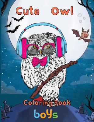 Book cover for cute owl Coloring Book boys