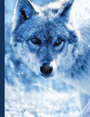 Book cover for Blue Winter Wolf Composition Notebook, Blank Sketch Paper