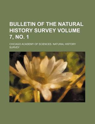 Book cover for Bulletin of the Natural History Survey Volume 7, No. 1