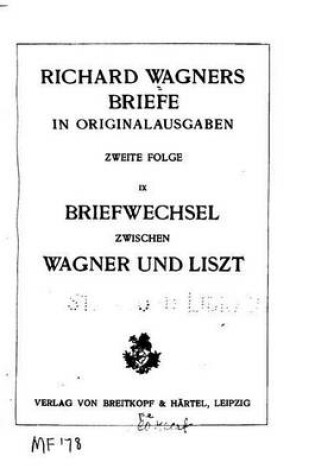 Cover of Richard Wagners Briefe in Originalausgaben