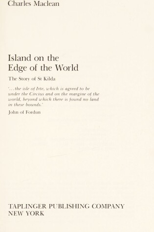 Cover of Island on the Edge of the World