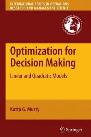 Cover of Optimization for Decision Making