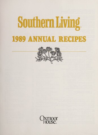 Book cover for Southern Living, 1989 Annual Recipes