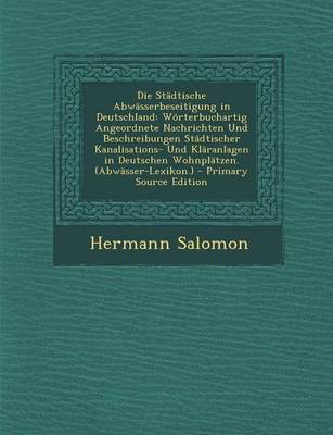 Book cover for Die Stadtische Abwasserbeseitigung in Deutschland