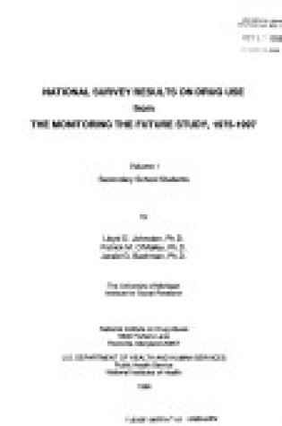 Cover of National Survey Results on Drug Use from the Monitoring the Future Study, 1975-1997 Vol. 1