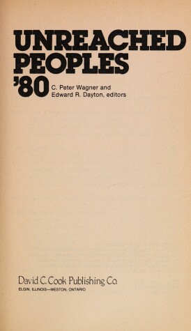 Book cover for Unreached Peoples, '80