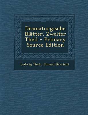 Book cover for Dramaturgische Blatter. Zweiter Theil