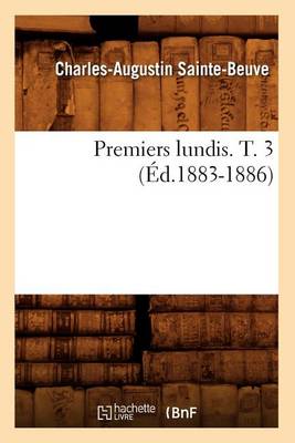 Cover of Premiers Lundis. T. 3 (Ed.1883-1886)